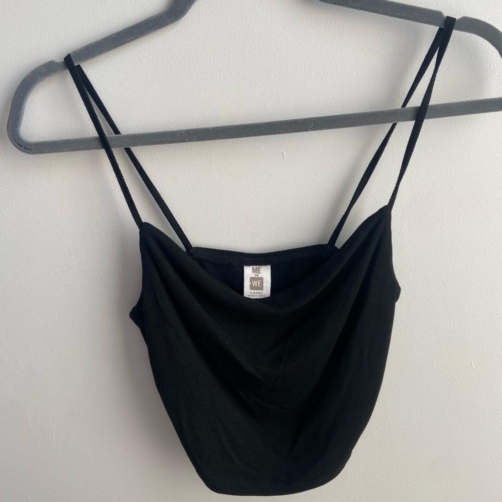 Me to We Black Fitted Crop Camisole